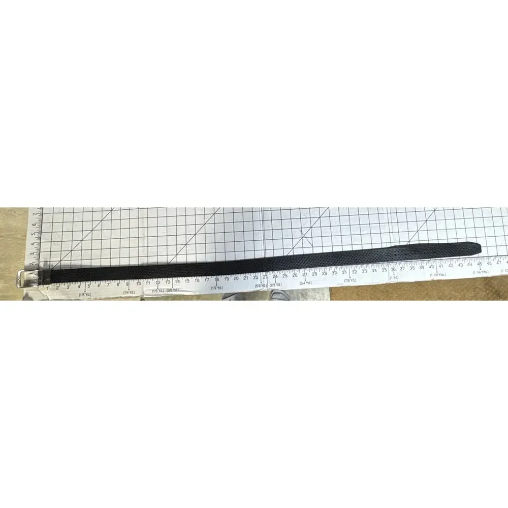 Nike Black Perforated Reversible Ultralight Brushed Nickel Buckle Golf Belt L